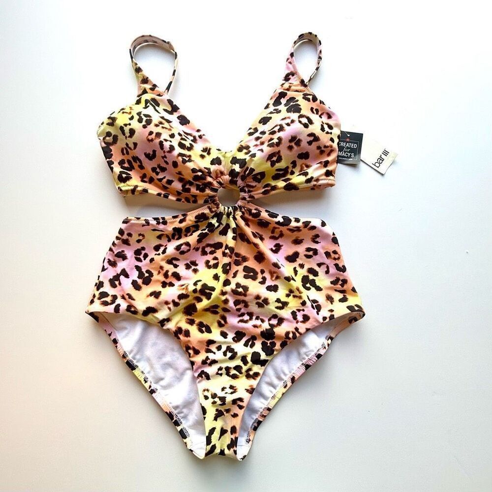 NWT Bar III Women's Animal-Print O-Ring Monokini Swimsuit.  Size L - Picture 3 of 9